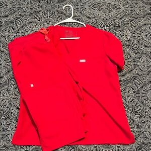 Red Scrub Set